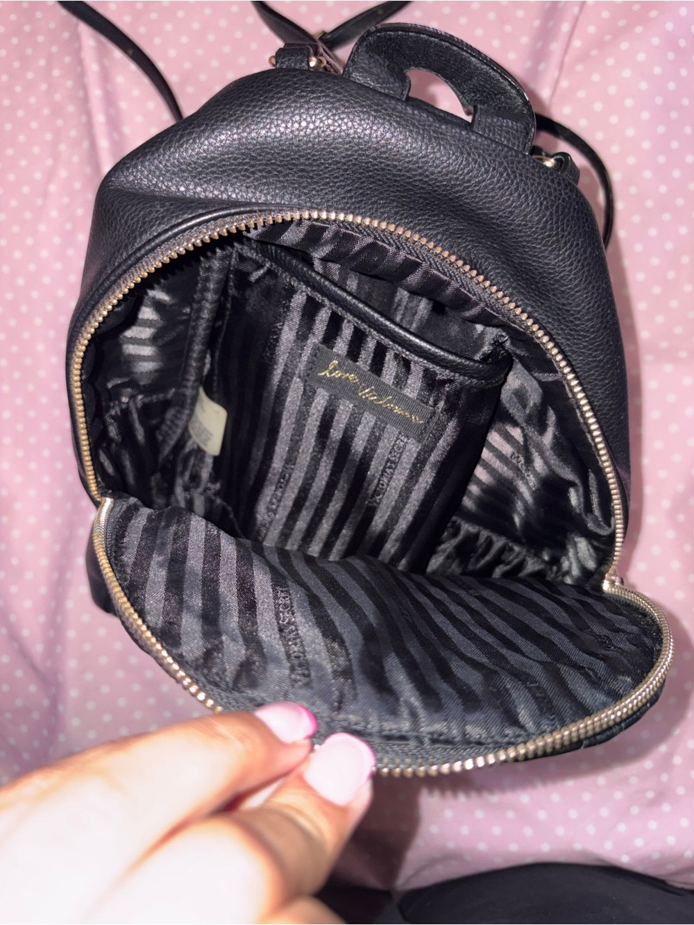 Victoria's Secret Black Quilted Mini Backpack - Picture 3 of 3